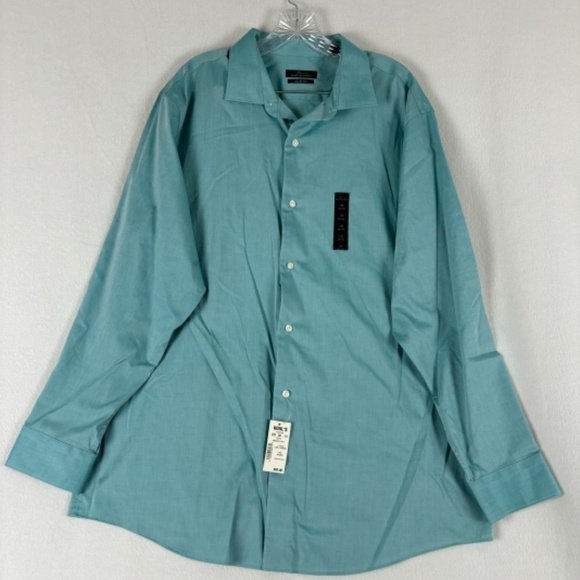 Men’s Marc Anthony Slim Fit Long Sleeve Dress Shirt in Teal Green 18-34/35 - Picture 1 of 13